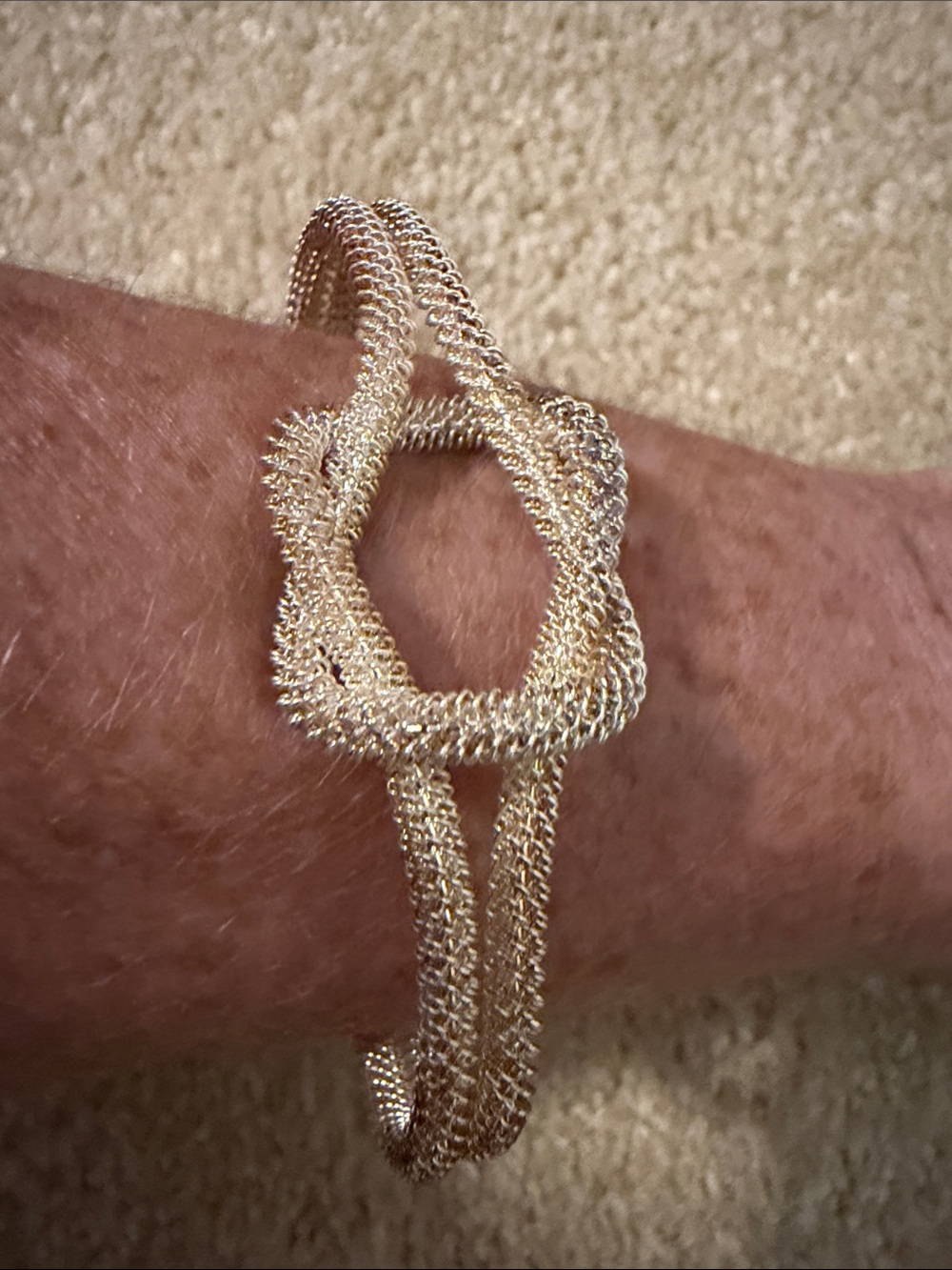 Elegant Gold-Tone Knit Link Bracelet - Women's Jewelry